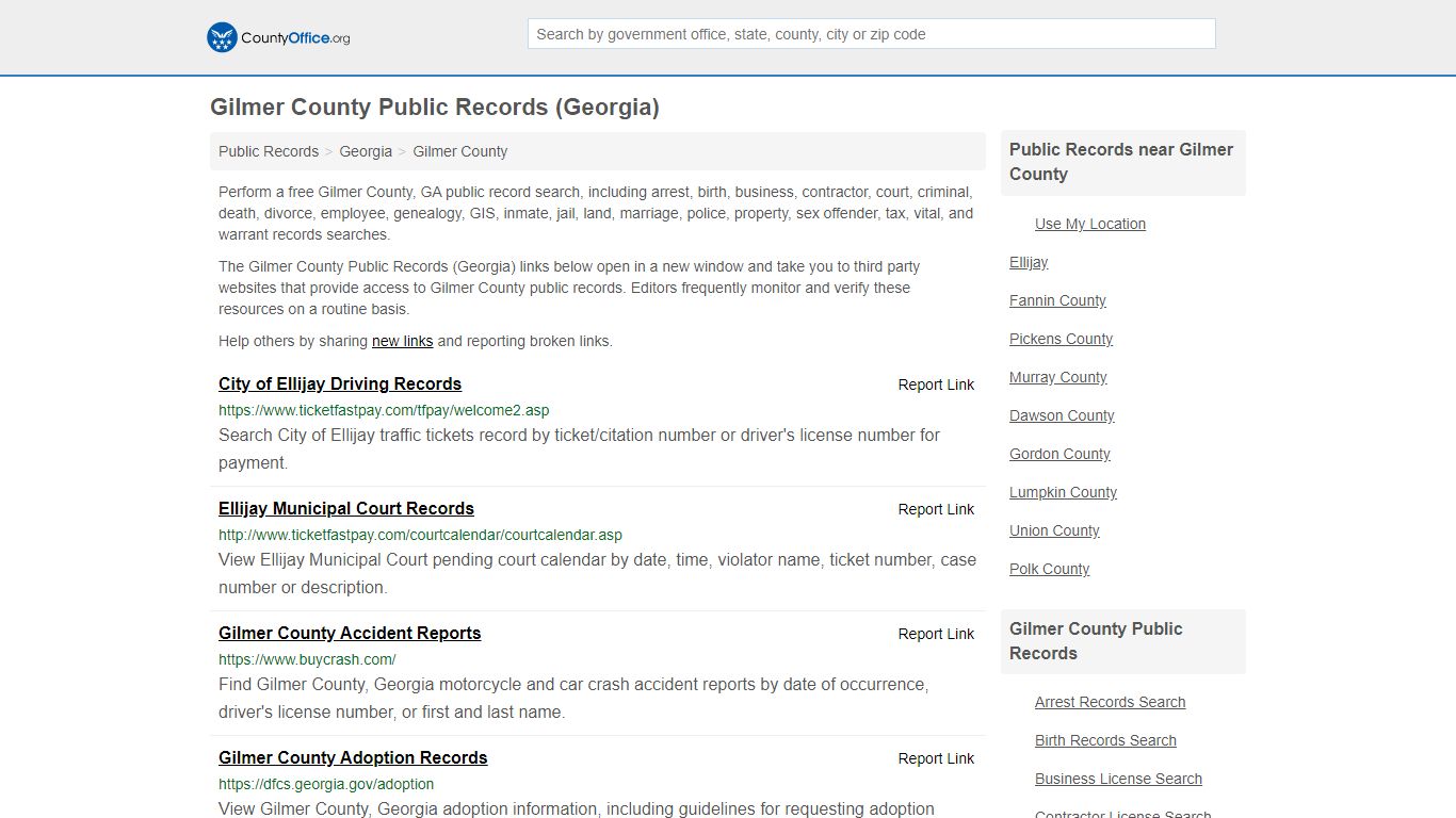 Public Records - Gilmer County, GA (Business, Criminal ...