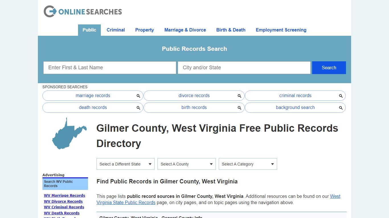 Gilmer County, West Virginia Public Records Directory