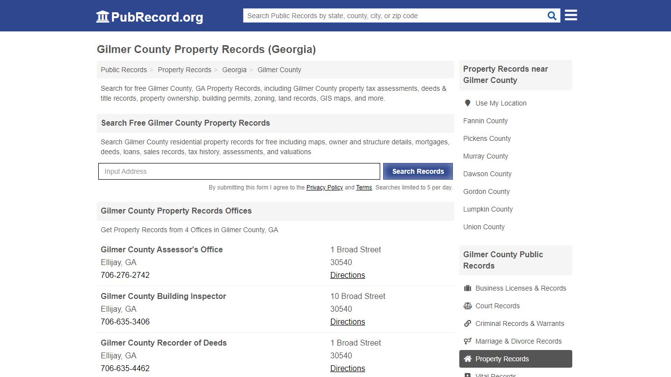 Gilmer County Property Records (Georgia) - Public Record